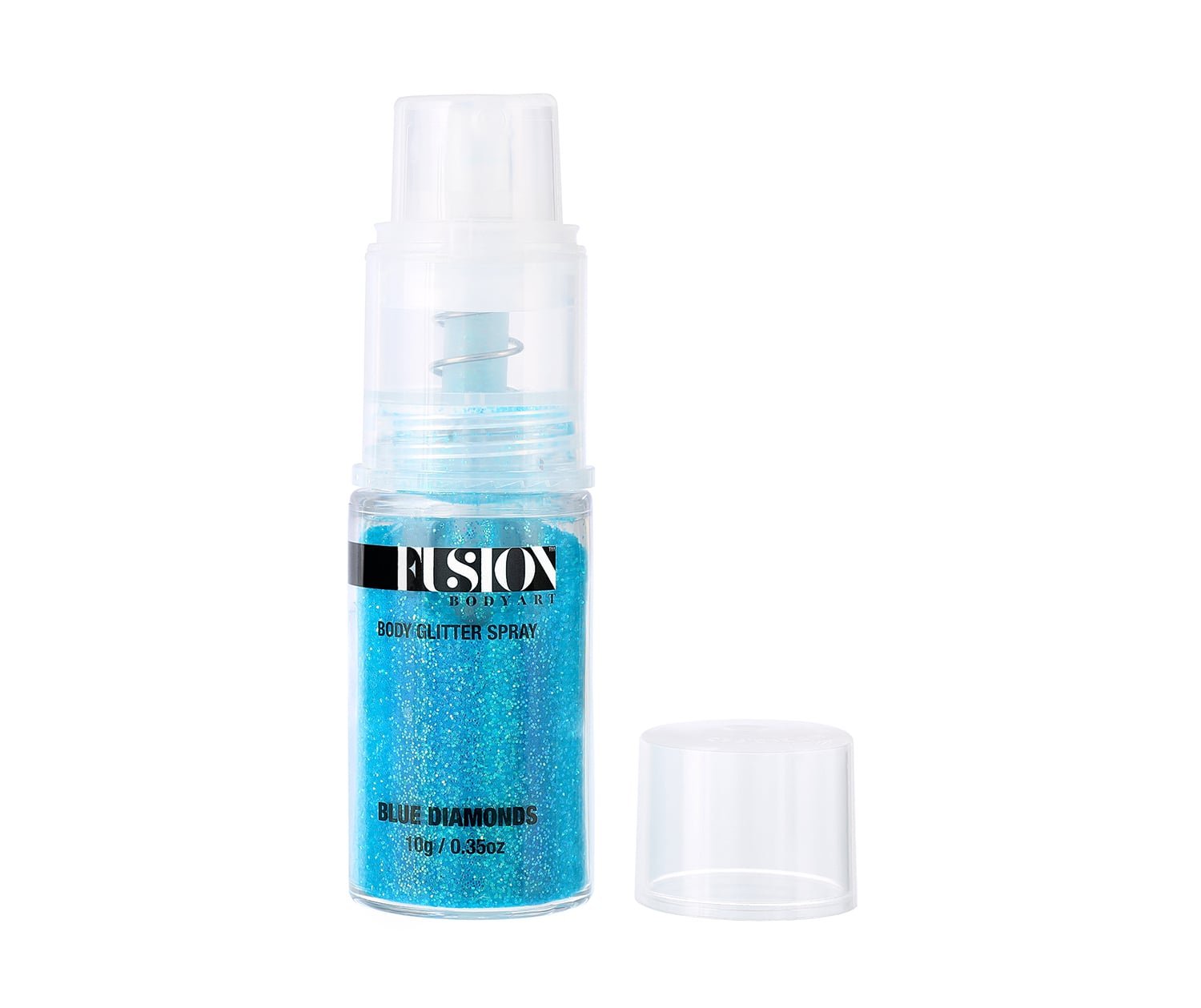 Glitter Pump Spray Blue Diamonds Holographic Blue Open
