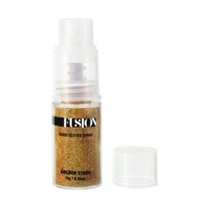 Glitter Pump Spray Golden Stars Holographic Gold Open