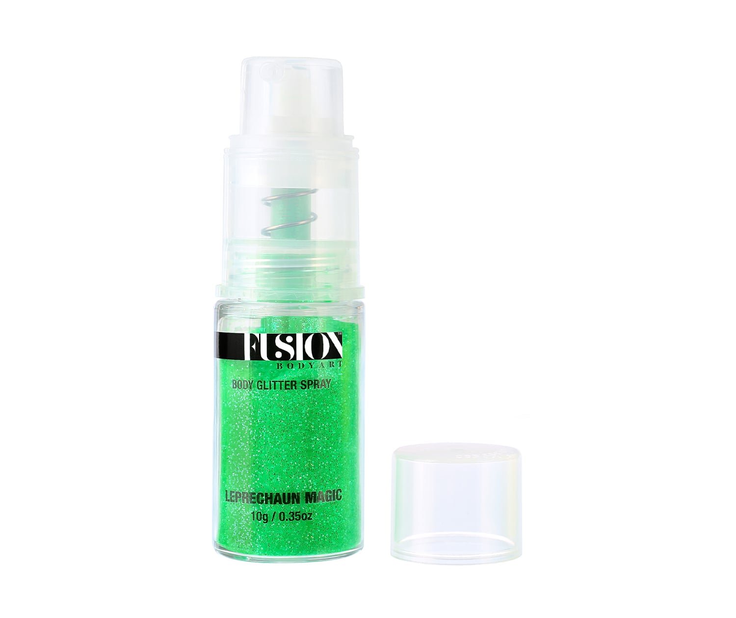 Glitter Pump Spray Leprechaun Magic Holographic Lime Green Open