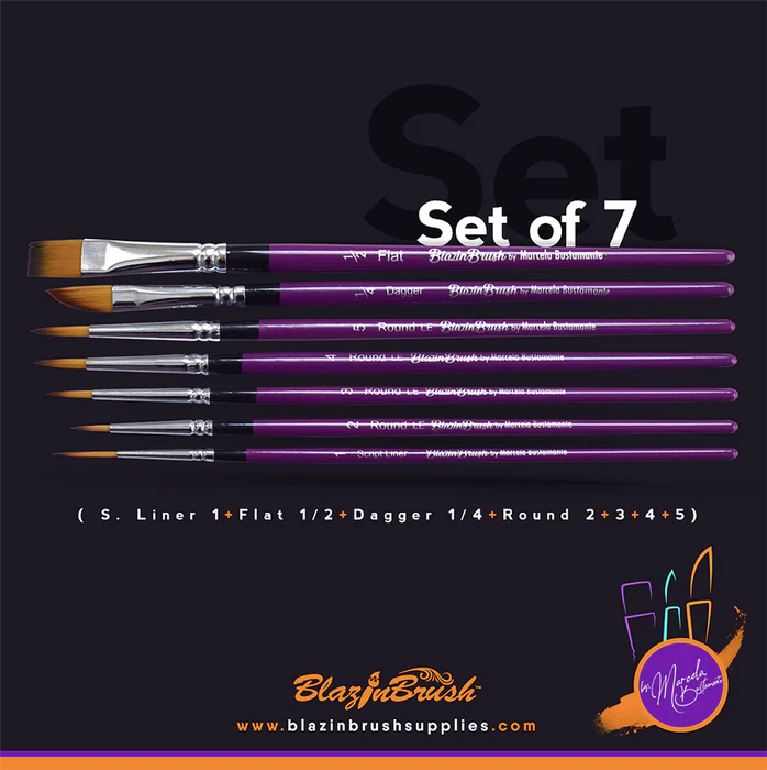 Set of 7 Brushes – Blazin Face Painting Brush